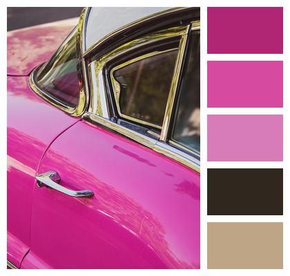 Pink Car Vintage Cadillac Image